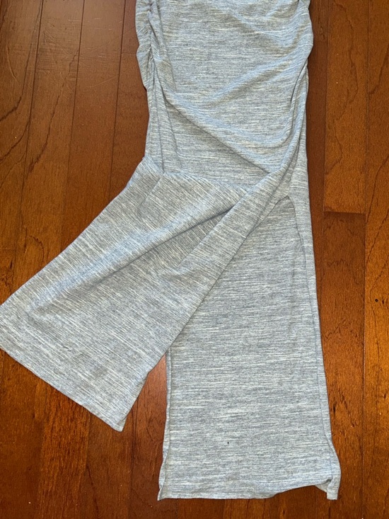 Victoria's Secret Maxi Shirt Dress Sz XS Heathered Gray Double Side Slit Ruched - Picture 5 of 8